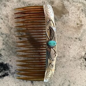 Hair Comb Native American
Handmade, decorated
Sterling silver Natural Turquoise